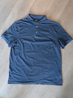 H&M Men’s Navy Heather Short-Sleeve Polo
